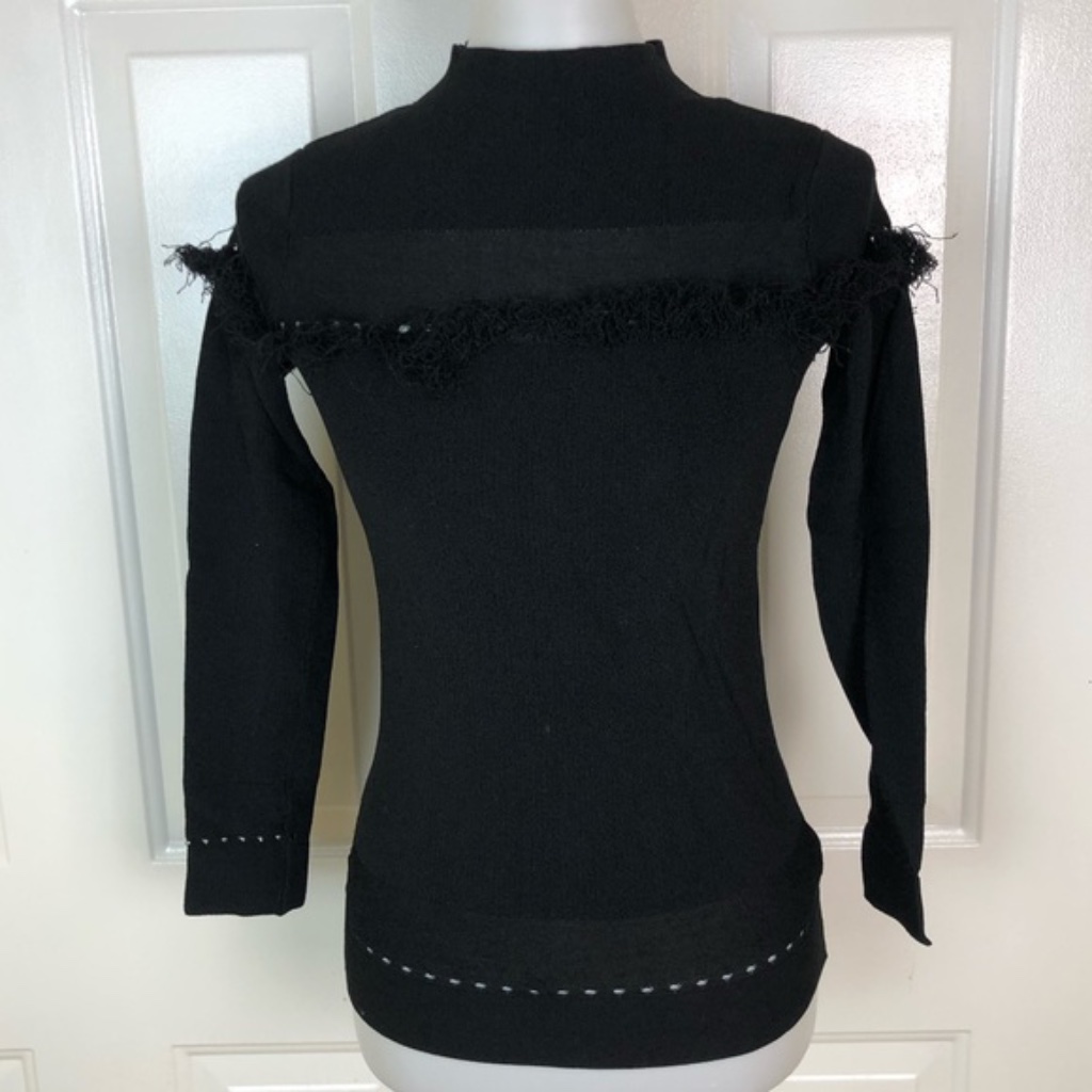 Topshop Women’s Black Mock Neck Long Sleeve Top Size 4